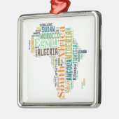 Word Art Afrika Metalen Ornament (Links)