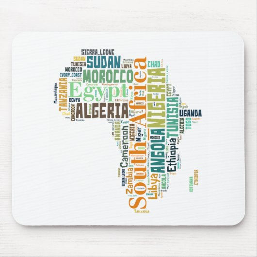 Word Art Afrika Muismat (Voorkant)