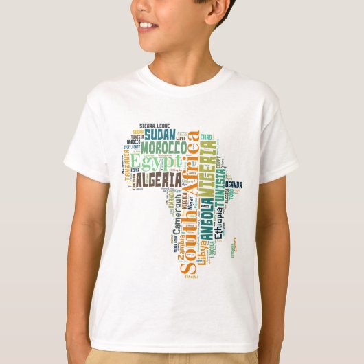 Word Art Afrika T-shirt (Voorkant)