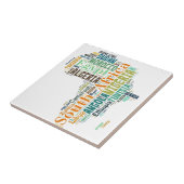 Word Art Afrika Tegeltje (Zijkant)