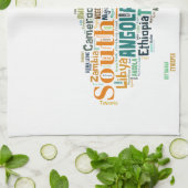 Word Art Afrika Theedoek (Gevouwen)