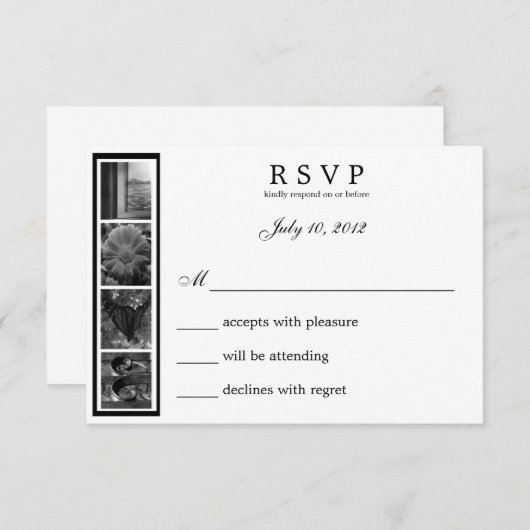 Word Art Alphabet Photographie AMOUR carte RSVP (Devant / Derrière)