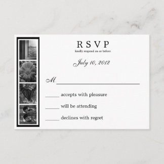 Word Art Alphabet Photography LOVE RSVP Card