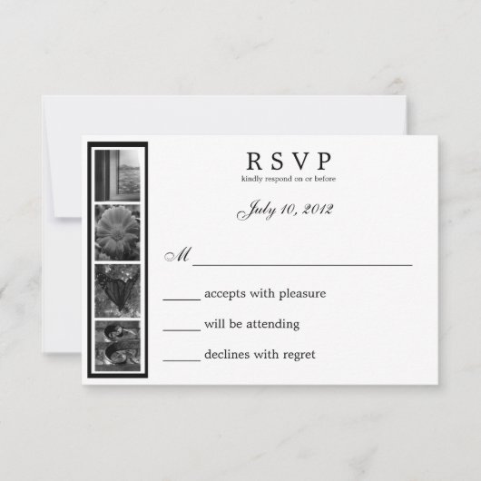 Word Art Alphabet Photography LOVE RSVP Card (Voorkant)