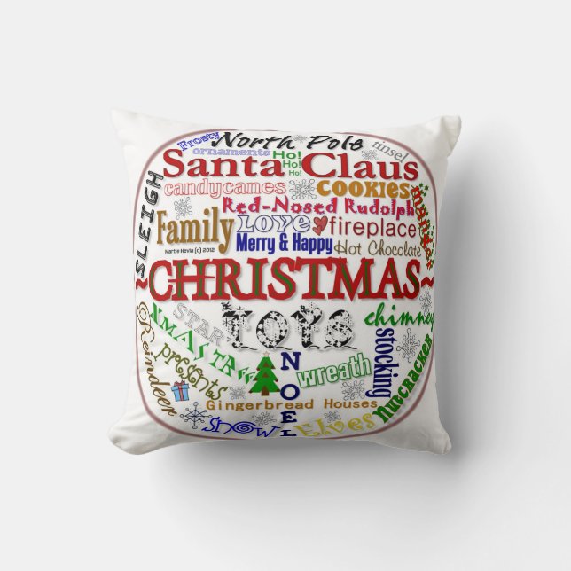 Word-Art de Noël - MoJo Coussin (Recto)