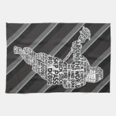 Word Art Design voor Lacrosse Player Theedoek (Horizontaal)