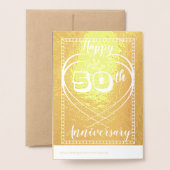Word Art Gepersonaliseerde 50e Golden Jubileum Kaa Folie Kaarten (Met envelop)