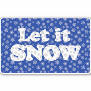 Word Art - Laat het sneeuwen met sneeuwige achterg Sticker