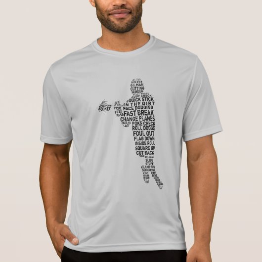 Word Art Lacrosse Player T-shirt (Voorkant)