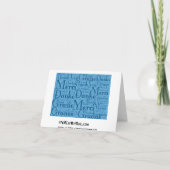 Word Art : Merci en plusieurs langues Aqua Blue 2 (Dos)