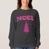 Word Art - Noel gepatterd in Fuchsia Pink-bomen Trui (Voorkant)