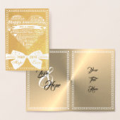 Word Art Personnalisé 50e Anniversaire d'or Carte (Affichage)