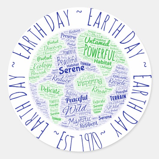 Word Art Ronde Sticker (Voorkant)