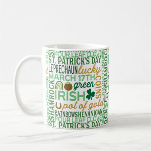 Word Art St Patrick's Day Koffiemok