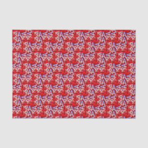Word Art USA-tekst, Rood-WEEFSUE WRAPPINGPAPIER Tissuepapier