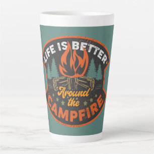 Word Art van kampvuur Latte Mok