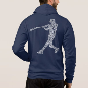 Word Art Wordle van de Baseball Softball Player Hoodie