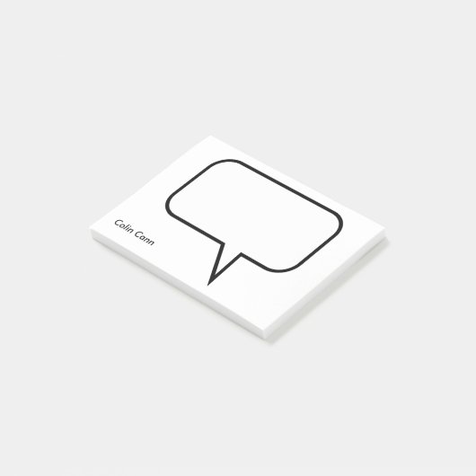 Word ballon aangepaste tekst post-it® notes (Schuin)