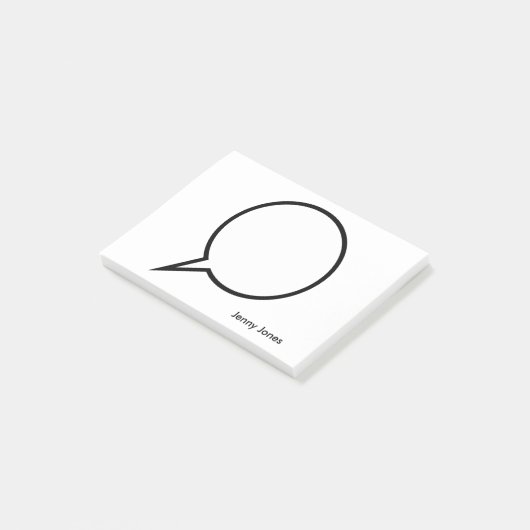 Word ballon aangepaste tekst post-it® notes (Schuin)