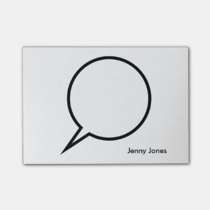 Word ballon aangepaste tekst post-it® notes