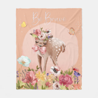 Word Brave Inspirerend Woodland Deer Nursery Fleece Deken
