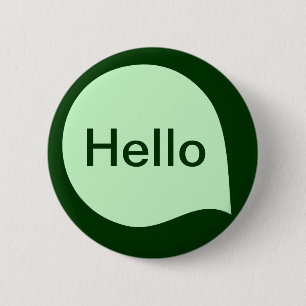 Word Bubble - Ghost Green op Donkergroen Ronde Button 5,7 Cm