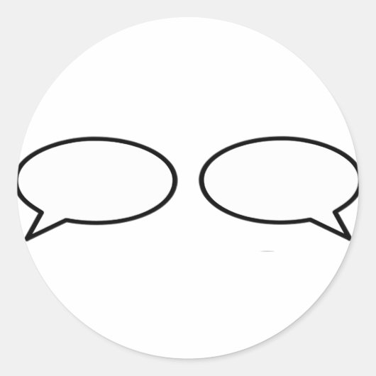 Word Bubble links rechts van de MUSEUM Zazzle Gift Ronde Sticker (Voorkant)