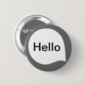 Word Bubble - Wit op grijs Ronde Button 5,7 Cm (Voorkant /achterkant)