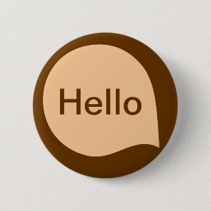 Word Bubble - Zand op bruin Ronde Button 5,7 Cm