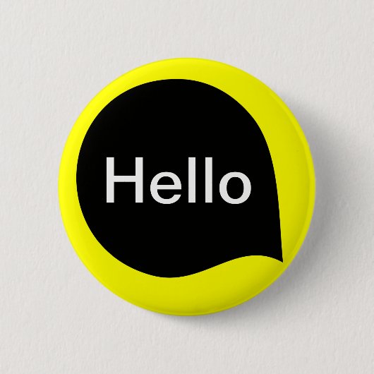 Word Bubble - zwart op geel Ronde Button 5,7 Cm (Voorkant)