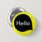 Word Bubble - zwart op geel Ronde Button 5,7 Cm (Voorkant /achterkant)