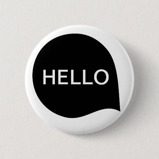 Word Bubble - zwart op wit Ronde Button 5,7 Cm (Voorkant)