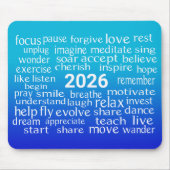 Word Cloud 2026 voor Blue Hues Muismat (Voorkant)