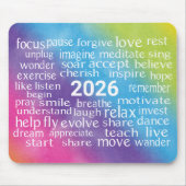 Word Cloud 2026 voor Rainbow Abstract Muismat (Voorkant)