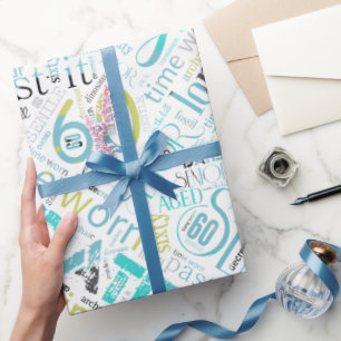Word Cloud 60 Blue ID266 Cadeaupapier