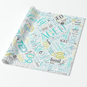 Word Cloud 60 Blue ID266 Cadeaupapier (Uitgerold)