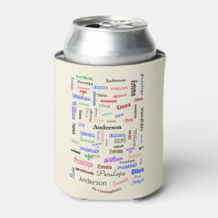 Word Cloud Custom Unique voor kerstfamilie Blikjeskoeler