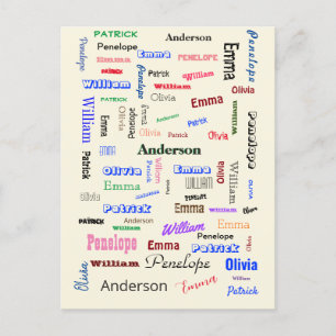 Word Cloud Custom Unique voor kerstfamilie Briefkaart
