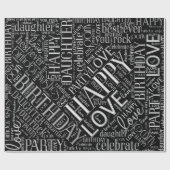 Word Cloud Daughter Silver ID272 van Birthday Cadeaupapier (Vlak)