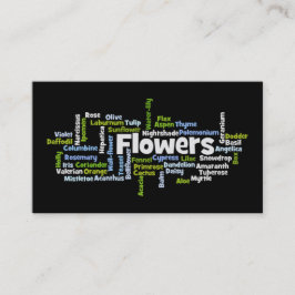 Word Cloud Flowers Visitekaartje