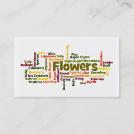 Word Cloud Flowers Visitekaartje