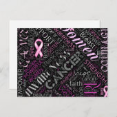 Word Cloud ID261 voor borstkanker Briefkaart (Voorkant / Achterkant)