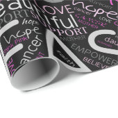 Word Cloud ID261 voor borstkanker Cadeaupapier (Rol Hoek)