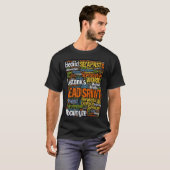 Word cloud: leiderschap, service, integriteit, tea t-shirt (Voorkant volledig)