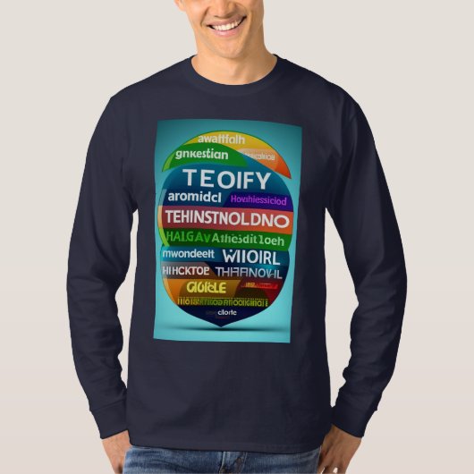 Word Cloud met Oracle basic full sleeve T-shirt (Voorkant)