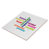 Word Cloud met speciale behoeften Tegeltje (Zijkant)