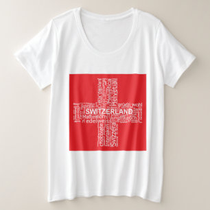 Word Cloud over Zwitserland Grote Maat T-shirt