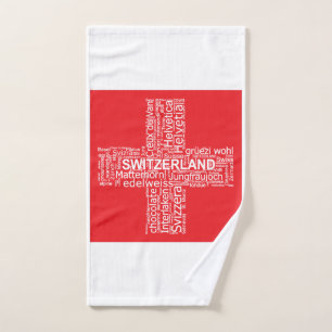 Word Cloud over Zwitserland Handdoek