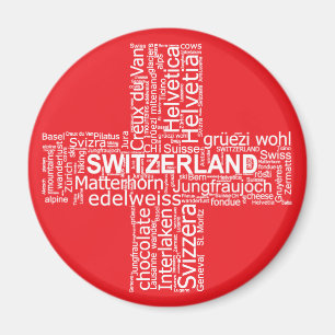 Word Cloud over Zwitserland Magneet