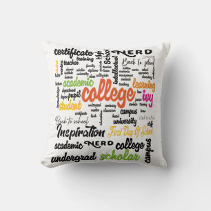 Word Cloud-patronen van het college Kussen